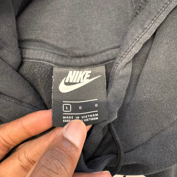 Nike Sportswear Essential Black White Womens L Spell Out Swoosh‎ Pullover Hoodie - Picture 3 of 8